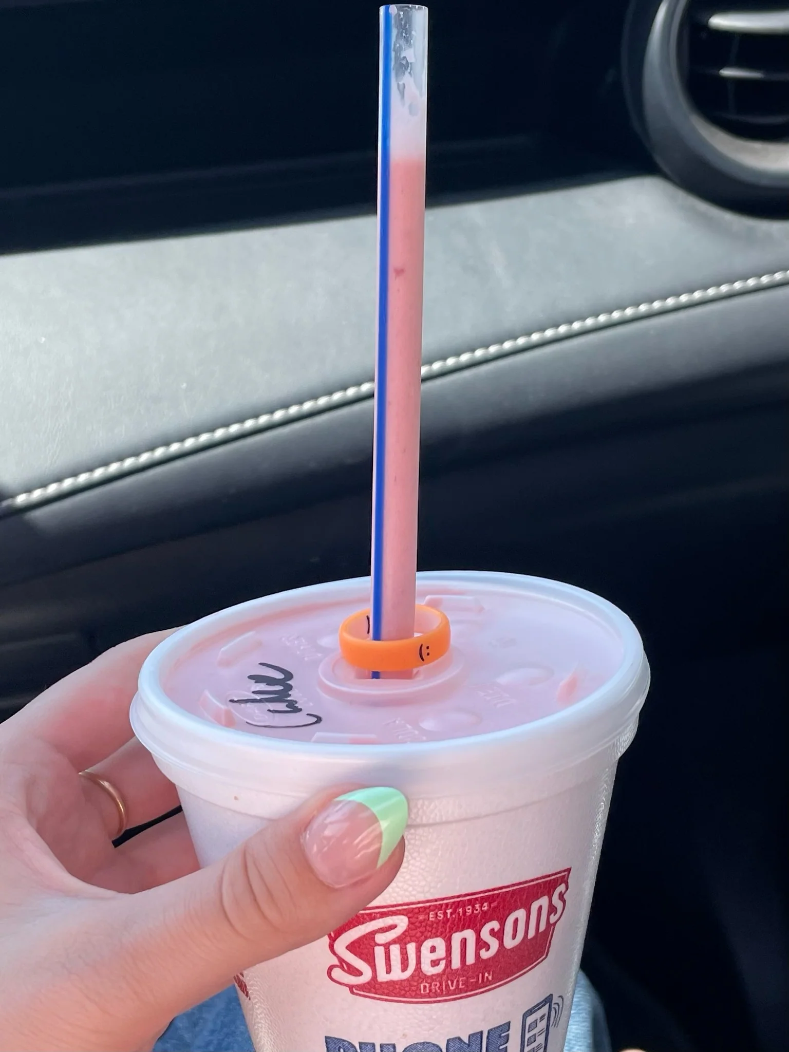 Flip Reversible smile / frown ring neon orange - Image 11