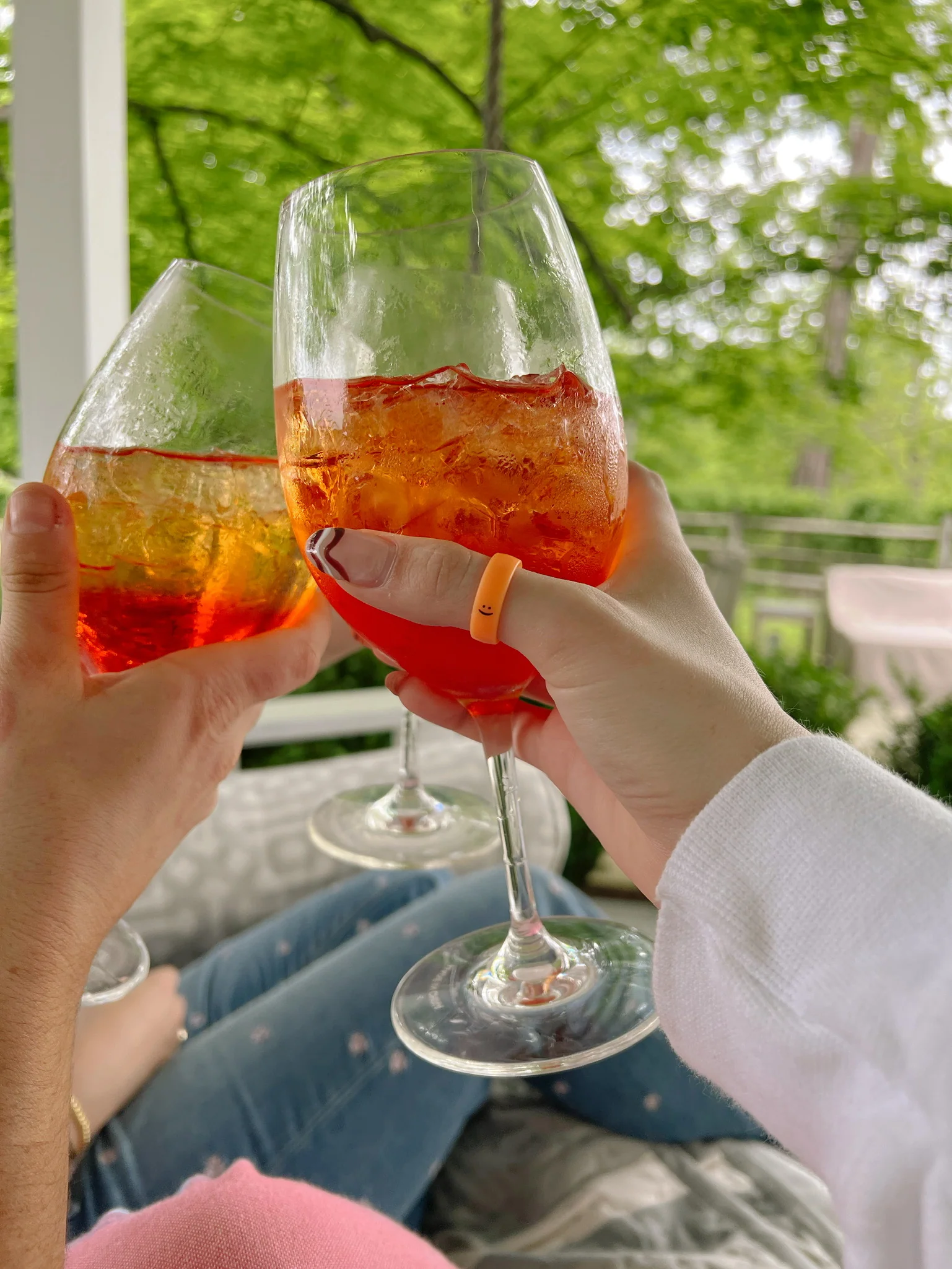 Flip Reversible smile / frown ring neon orange - Image 8