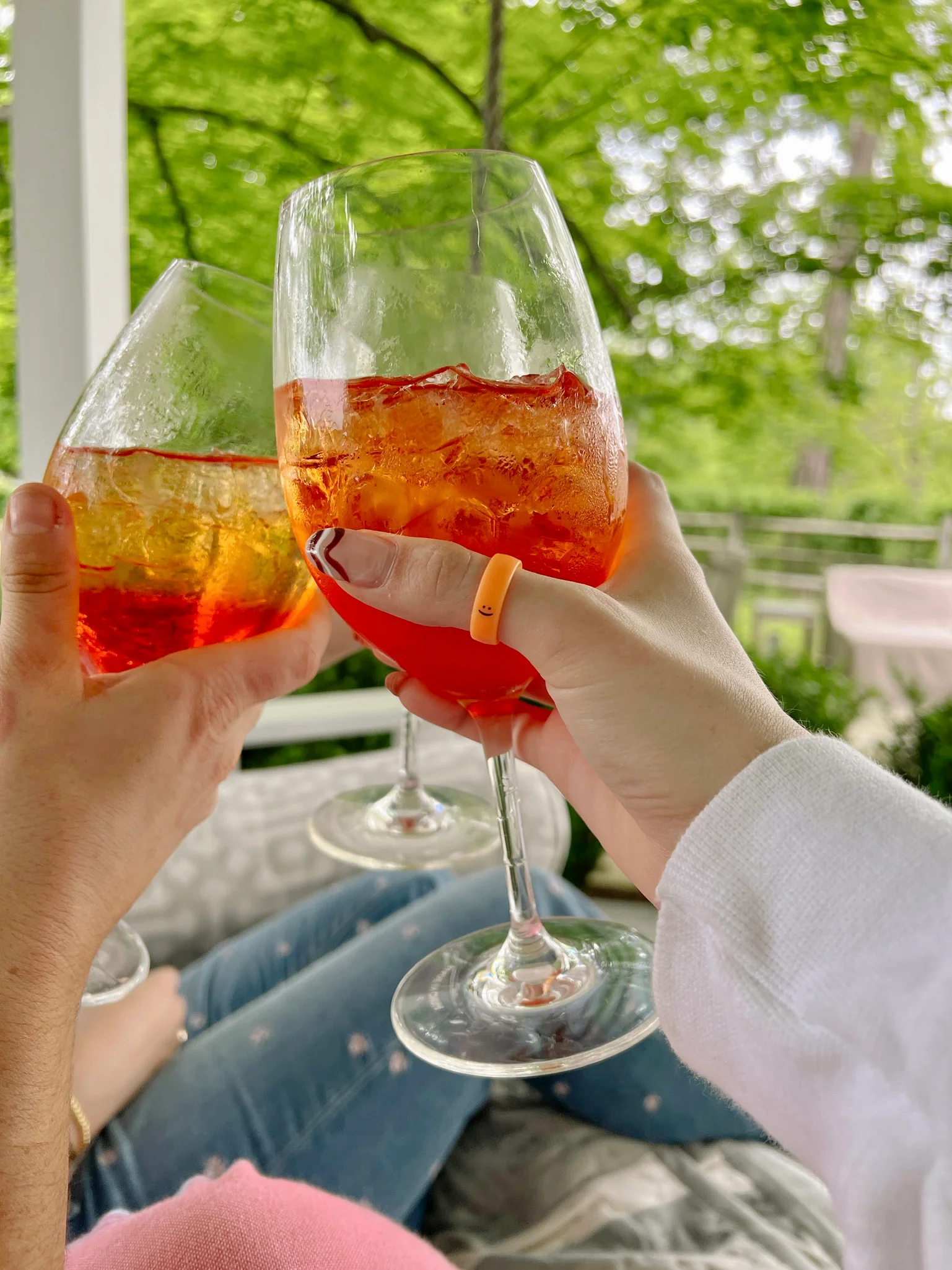 Flip Reversible smile / frown ring neon orange - Image 9