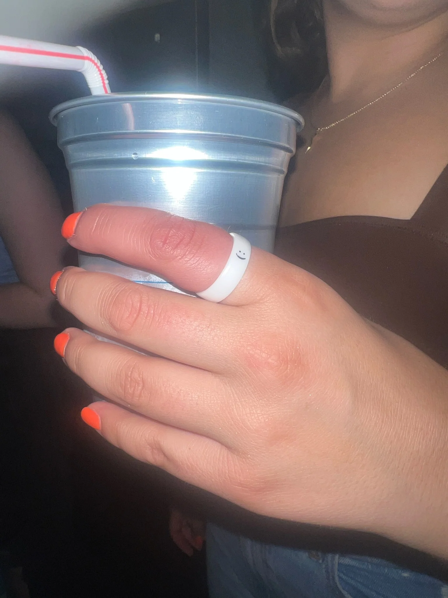 Flip Reversible smile / frown ring white - Image 10