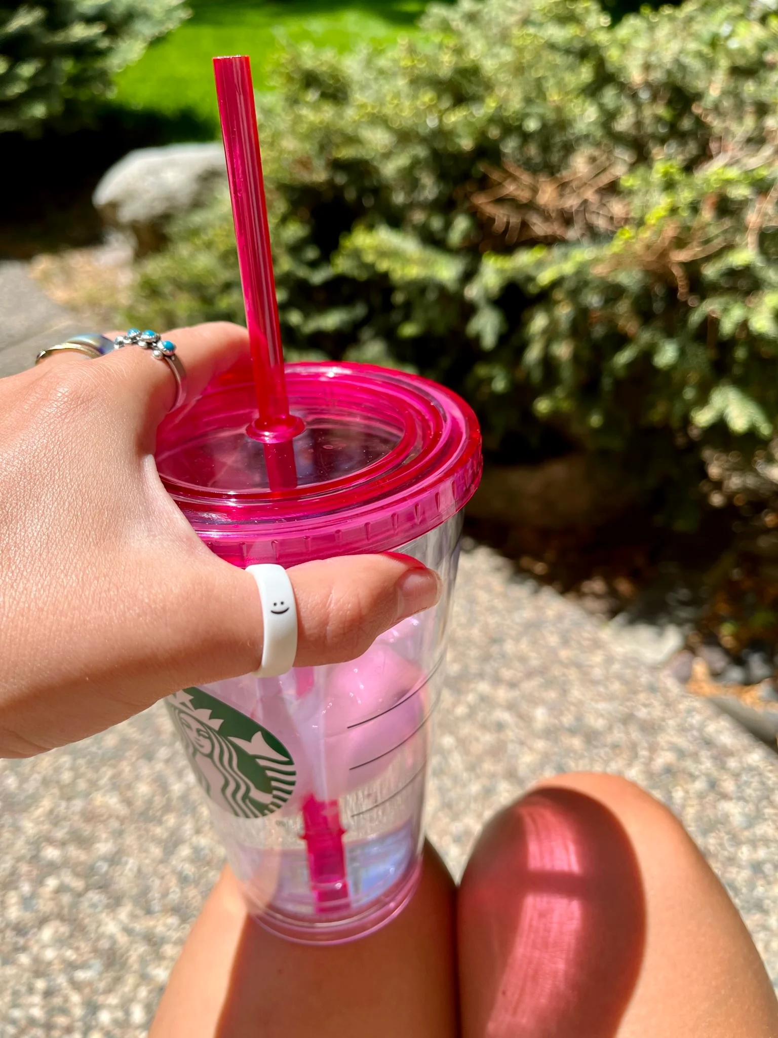 Flip Reversible smile / frown ring white - Image 9