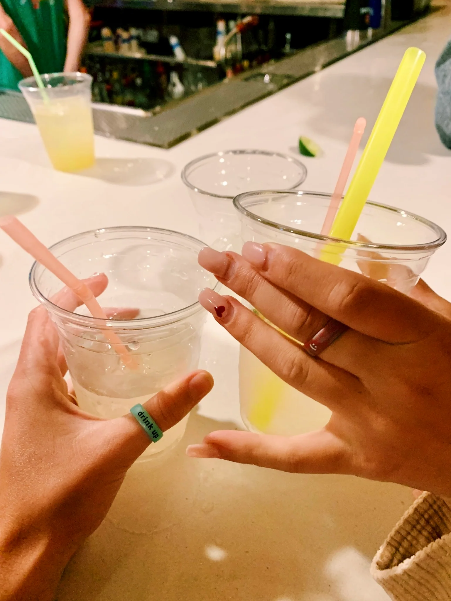 Flip Reversible drink up / hungover 3pk turquoise Rings - Image 4