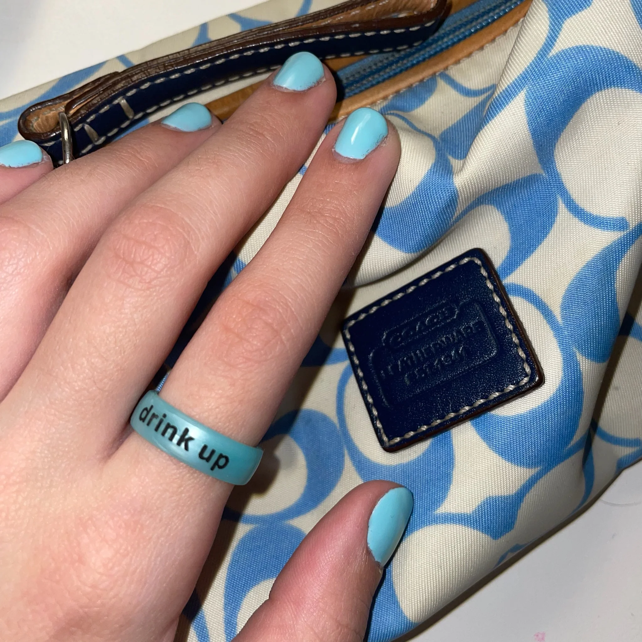 Flip Reversible drink up / hungover turquoise Rings - Image 4