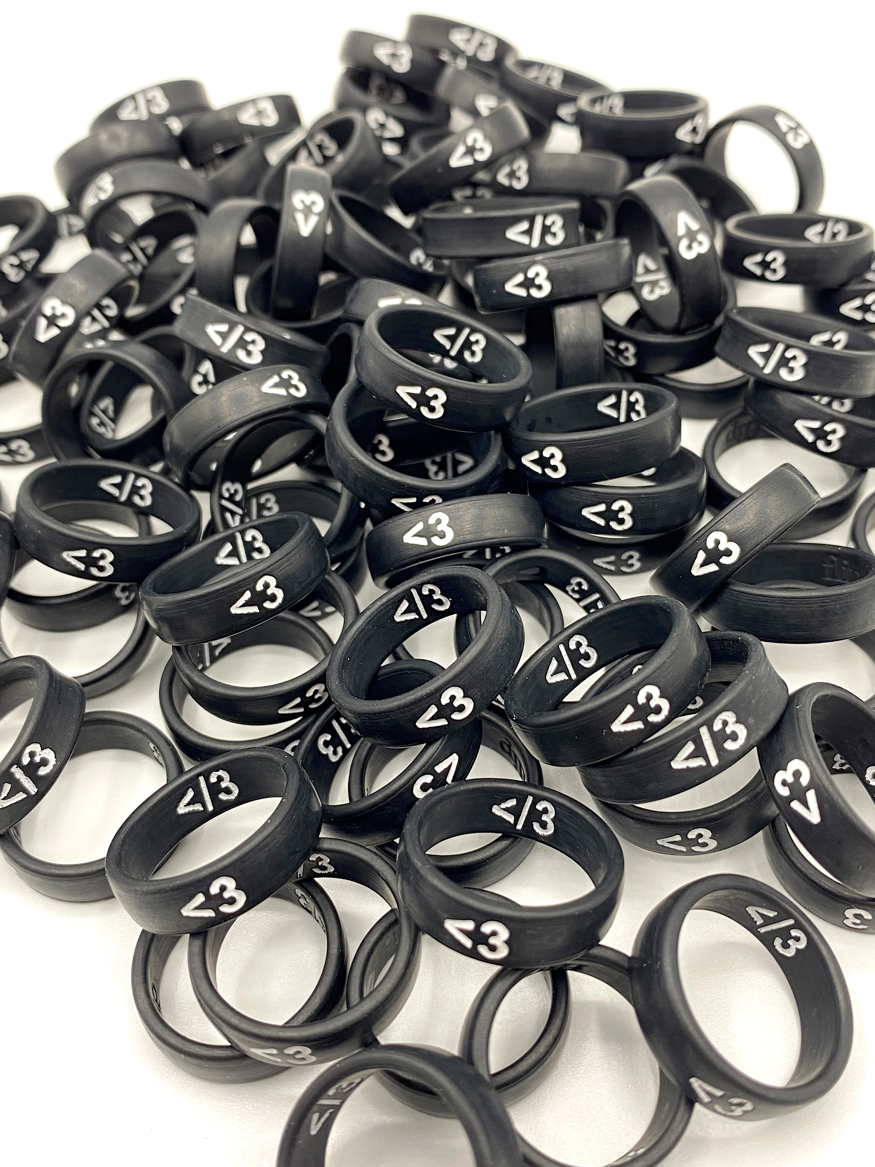 Flip Reversible heart / broken heart black Ring - Image 14