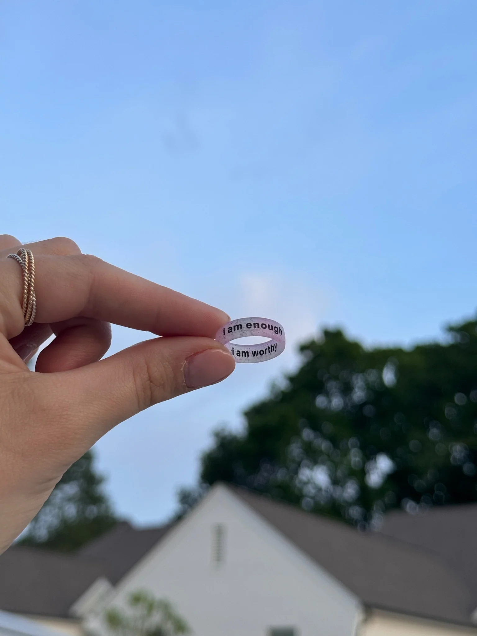 Flip Reversible i am worthy / i am enough ring - Image 15