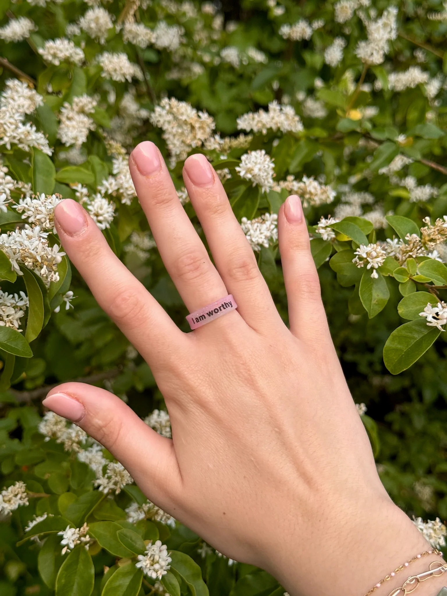 Flip Reversible i am worthy / i am enough ring - Image 7