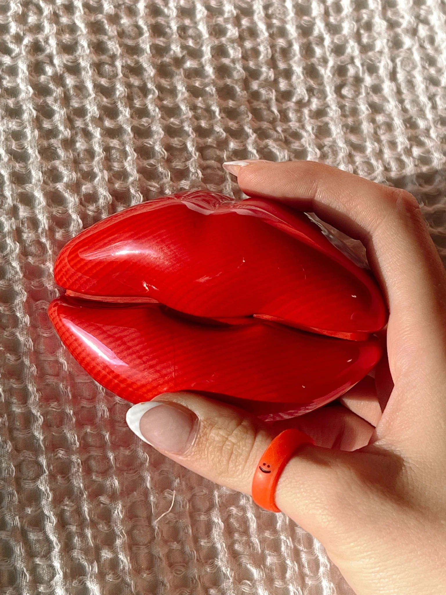 Flip Reversible smile / frown ring hot tamale - Image 6