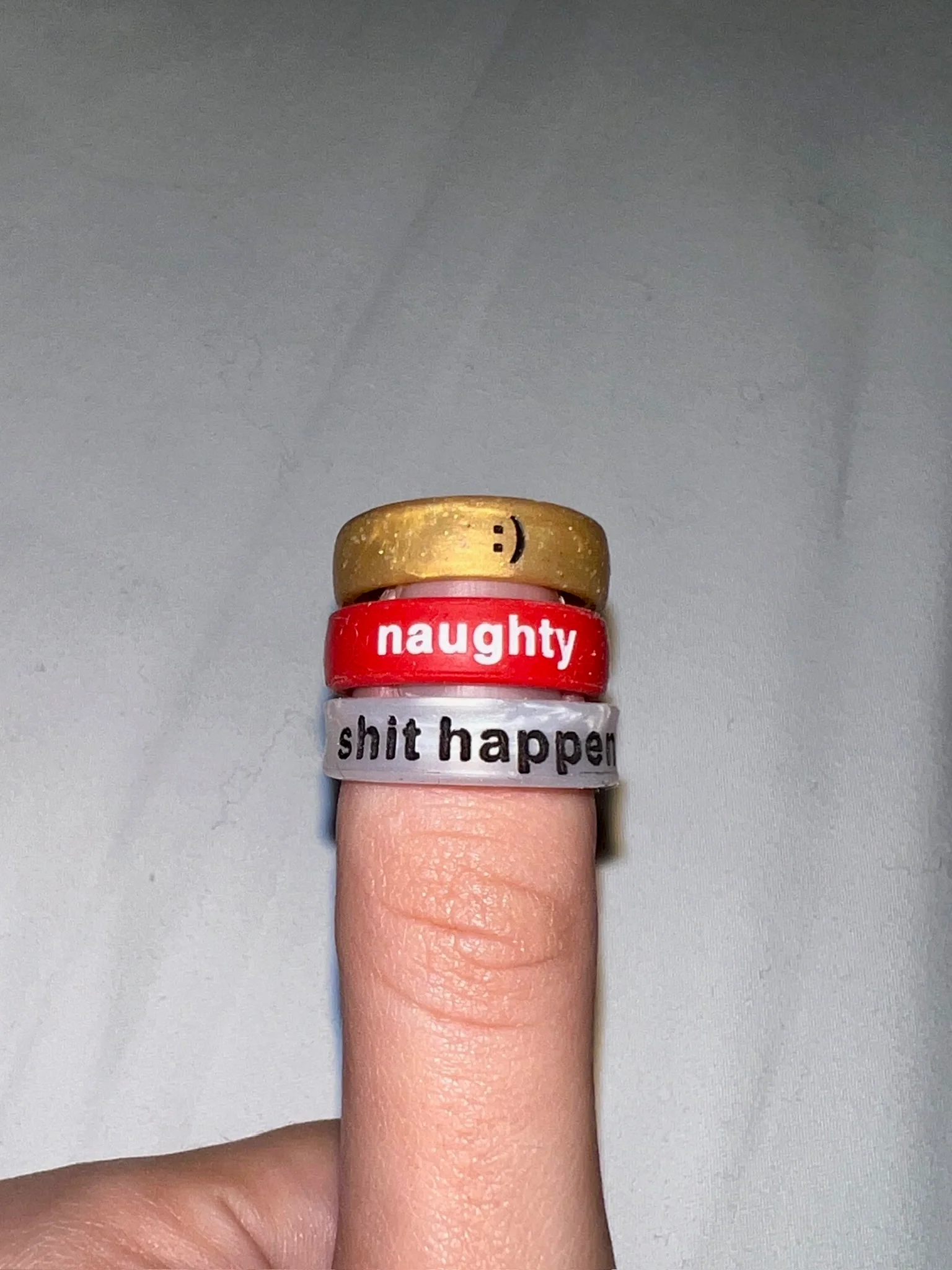 Flip Reversible smile / frown gold ring - Image 13