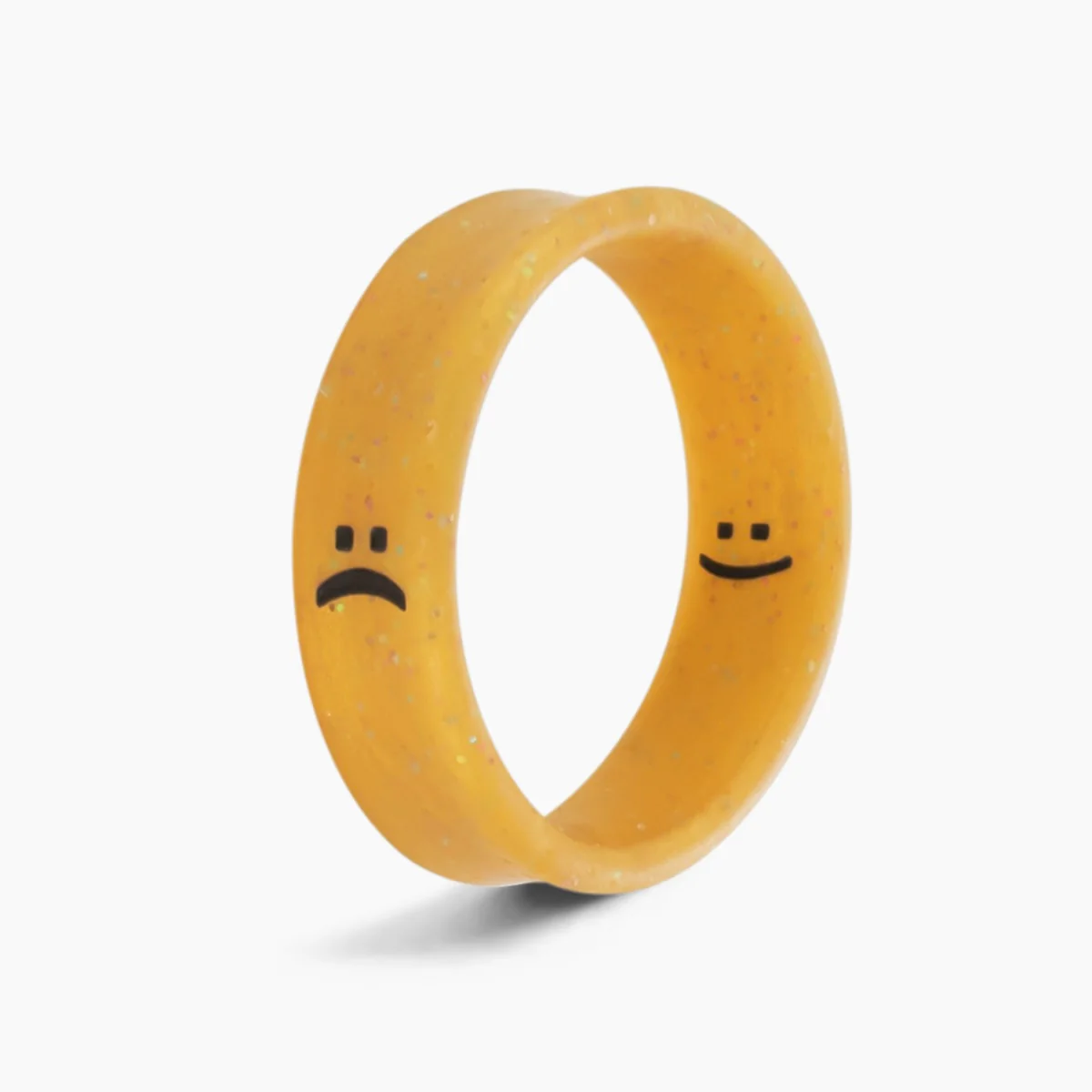 Flip Reversible smile / frown gold ring - Image 4