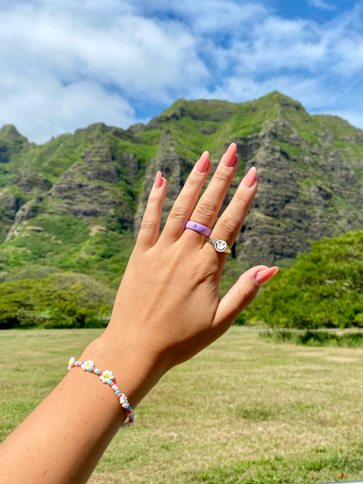 Flip Reversible smile / frown ring lavender - Image 5