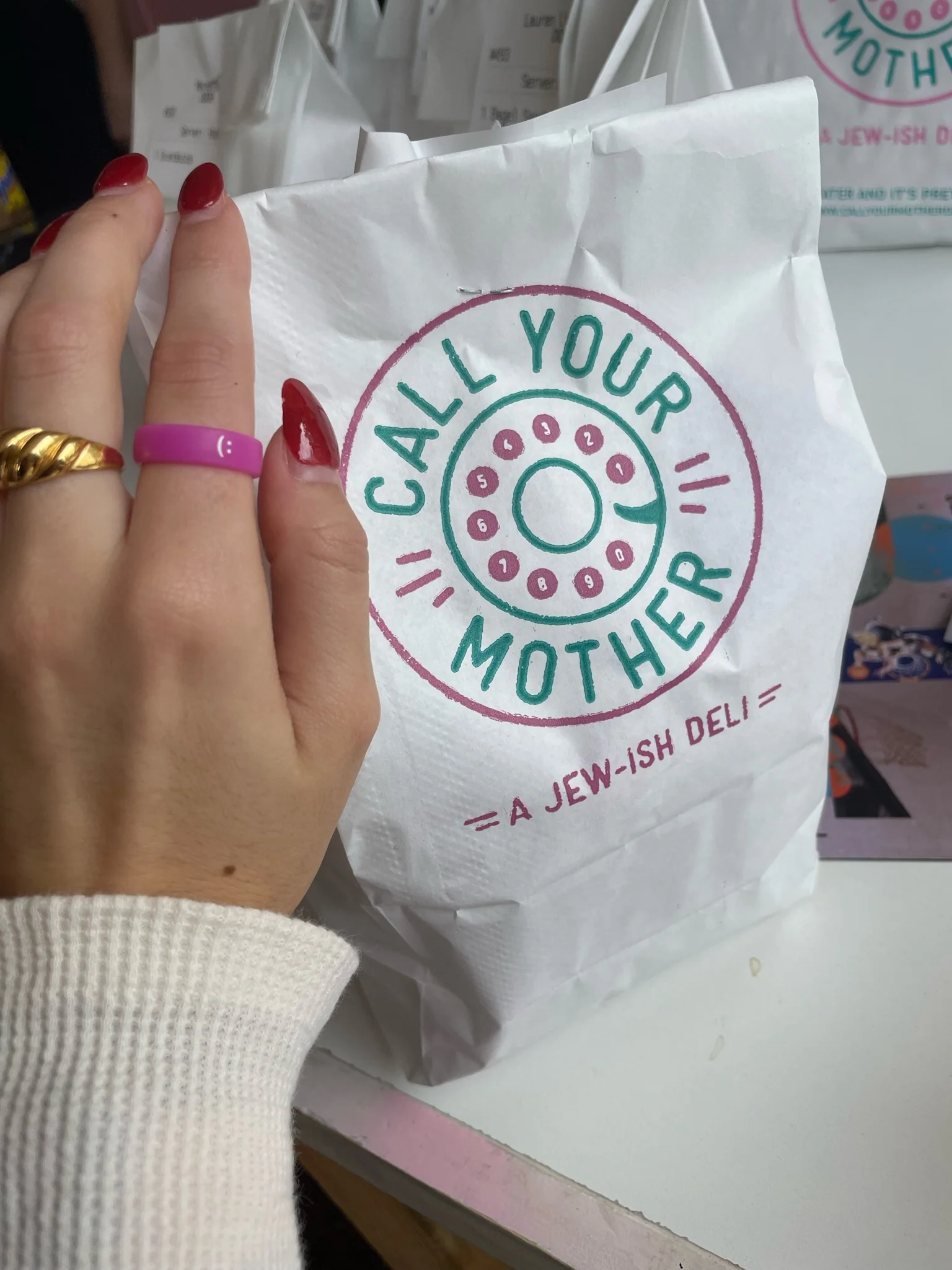 Flip Reversible smile / frown ring magenta - Image 10