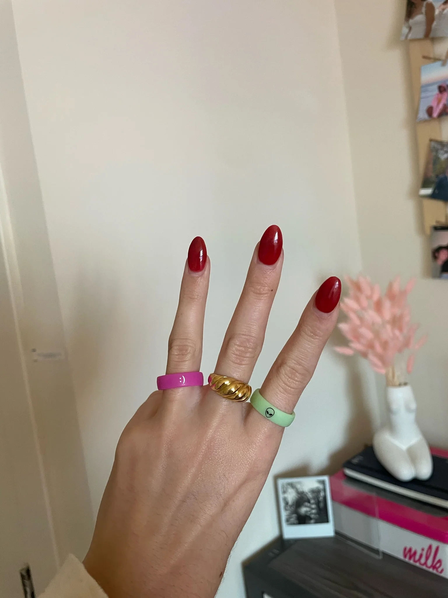 Flip Reversible smile / frown ring magenta - Image 19