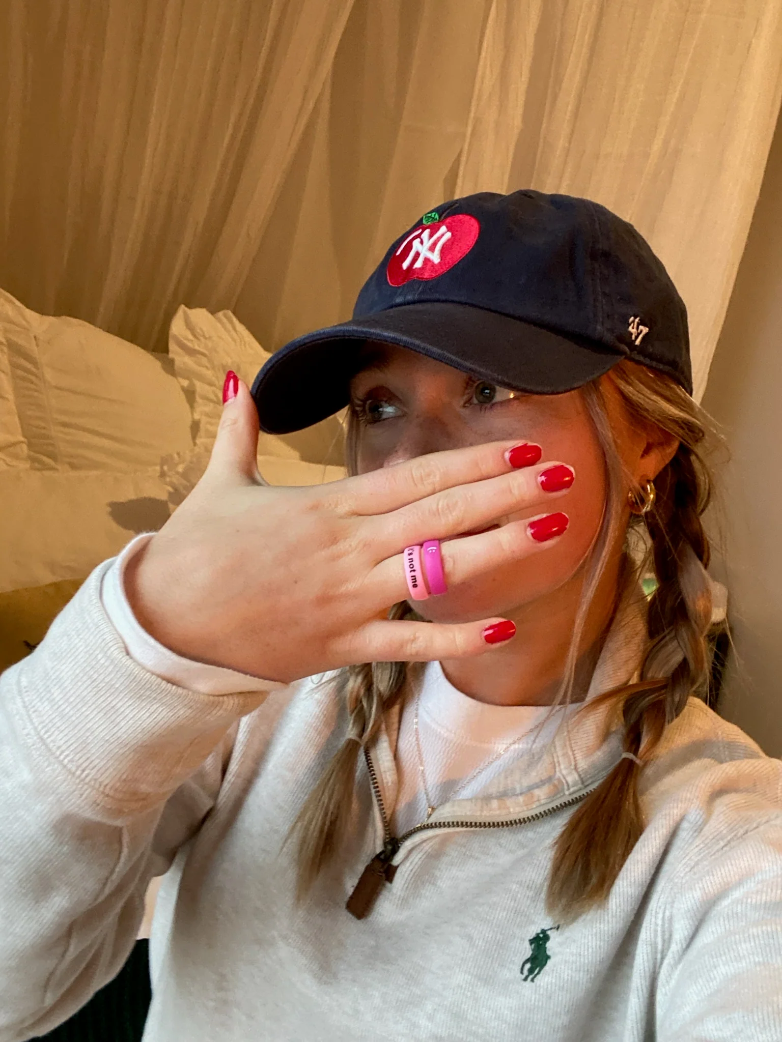 Flip Reversible smile / frown ring magenta - Image 5