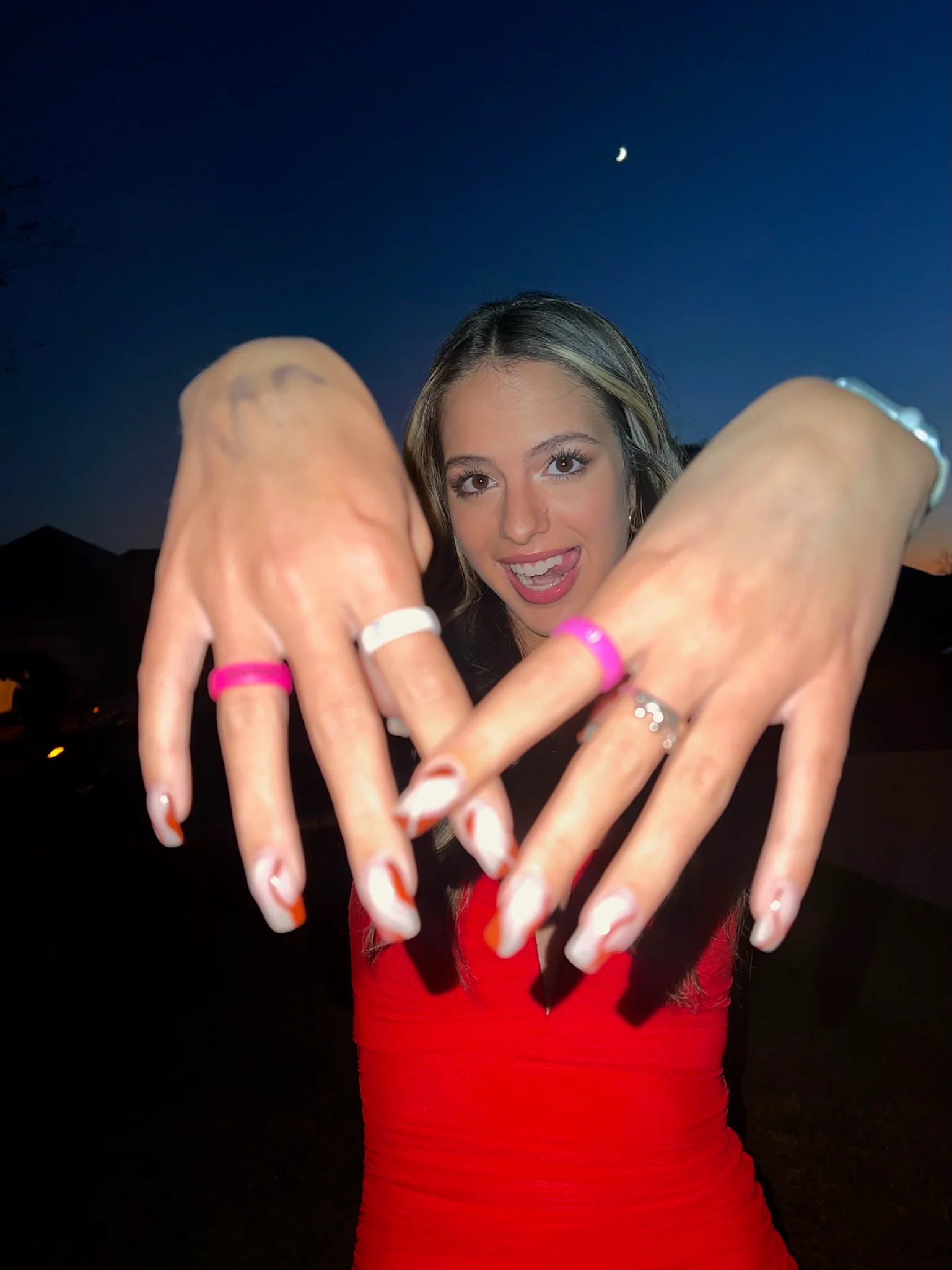 Flip Reversible smile / frown ring magenta - Image 6