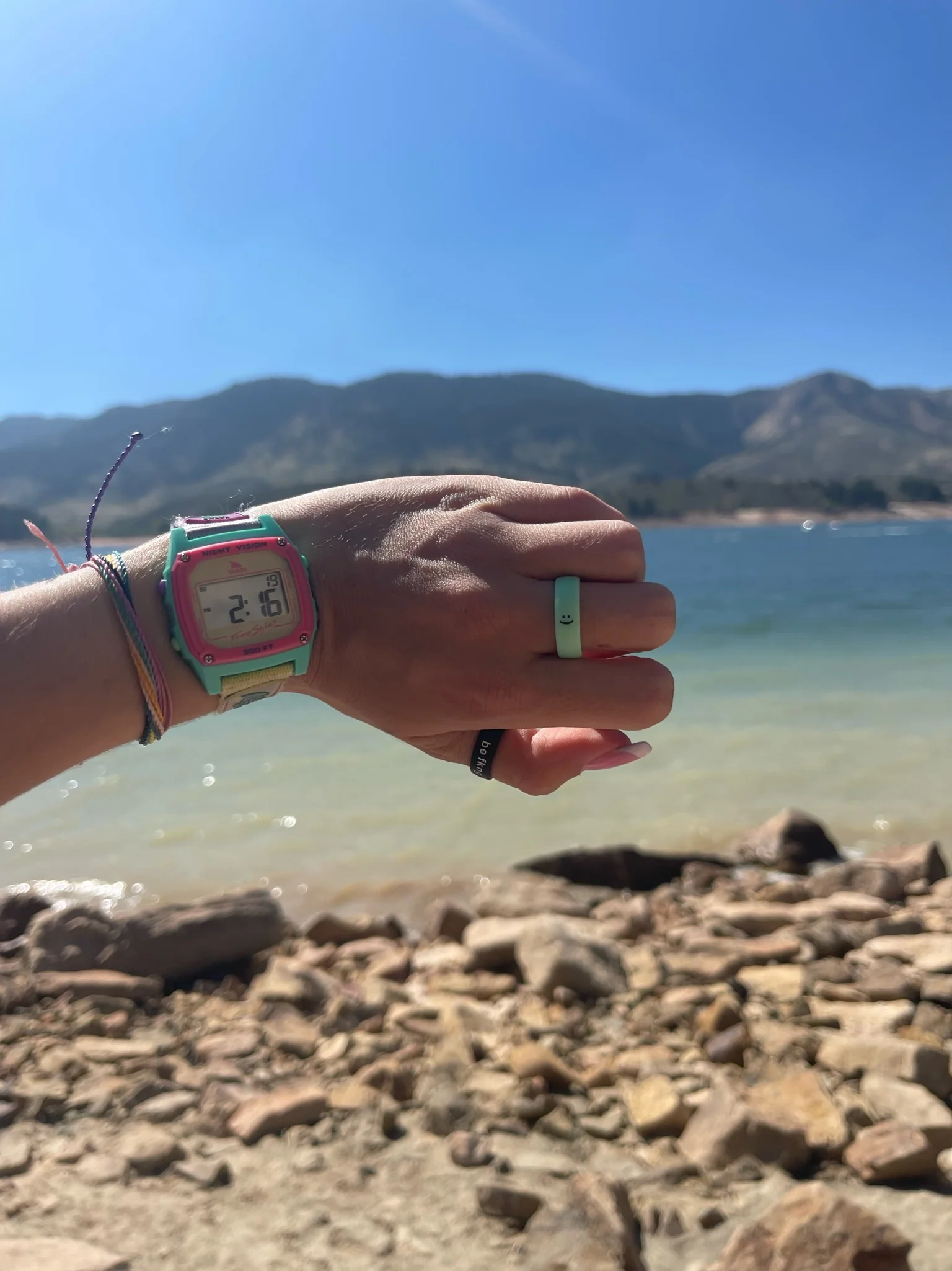 Flip Reversible smile / frown ring matcha green - Image 10