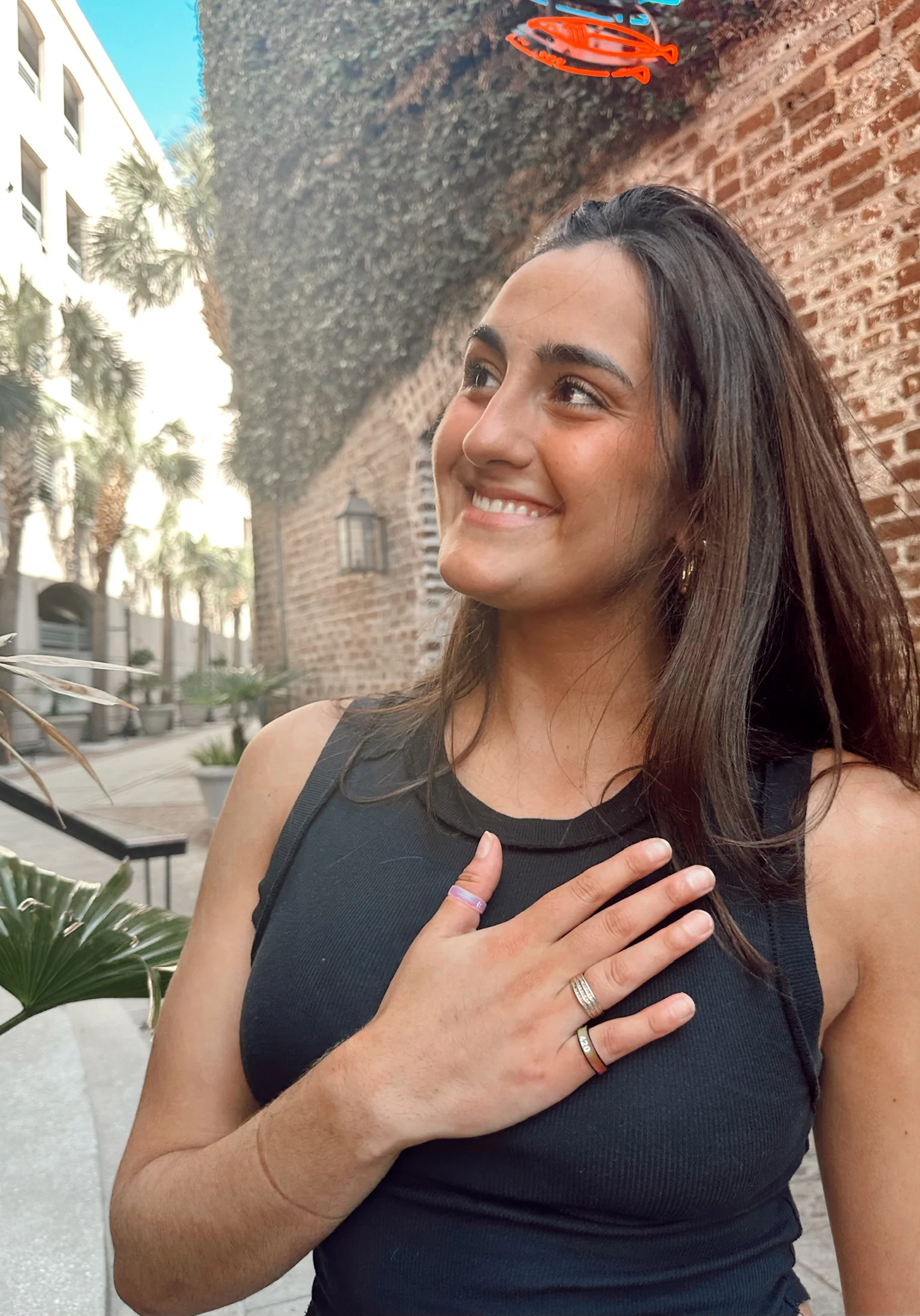 Flip Reversible smile / frown ring purple marble - Image 8