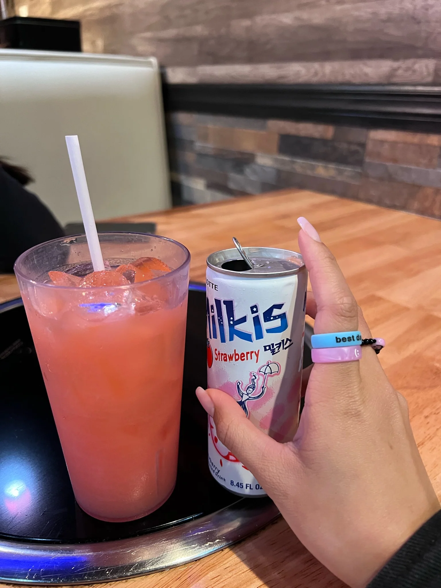 Flip Reversible smile / frown ring purple marble - Image 9